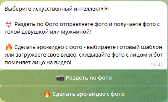 Телеграм бот Одежда Исчезай